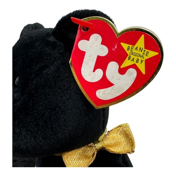 Ty Beanie Baby Babies THE END Plush Black Teddy Bear RETIRED Stuffed Toy Animal - Picture 7 of 11